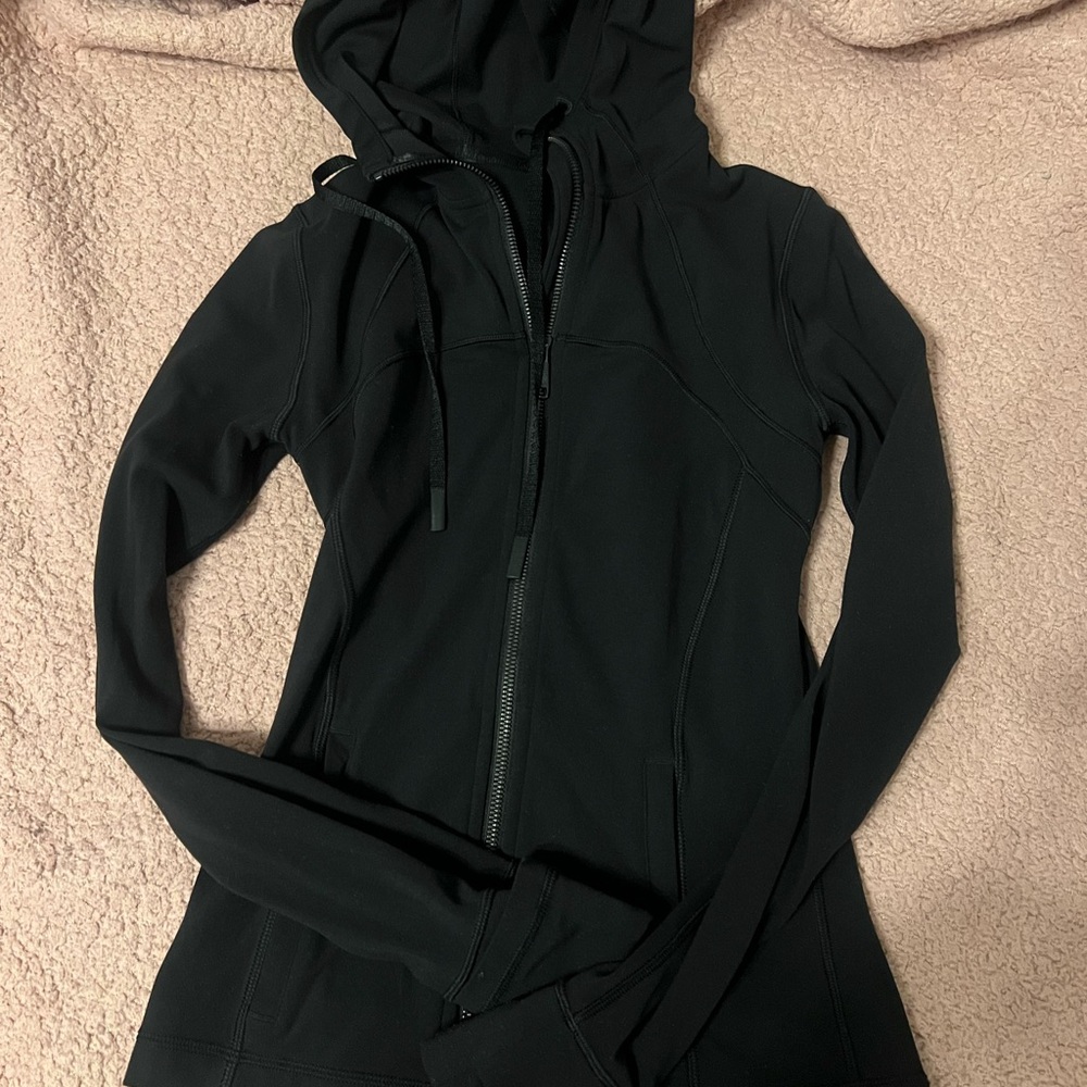 Black Lulu lemon Hooded Zip-Up Jacket